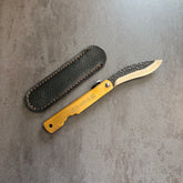 Coltello da tasca - Modello Higonokami Ottone - 16,5cm - Martellato